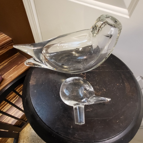 Murano V. Nason Hand Blown Glass Heavy Duck Decanter Signed - Picture 9 of 16